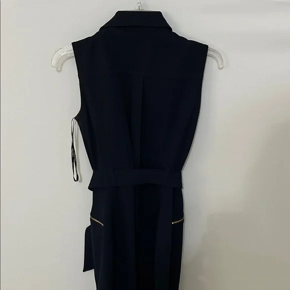 Calvin Klein Navy Dress with Gold Accents - Picture 3 of 5